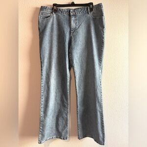 J Jill Authentic Fit Below Waist Wide Leg Medium Wash Denim Jeans Womens 18